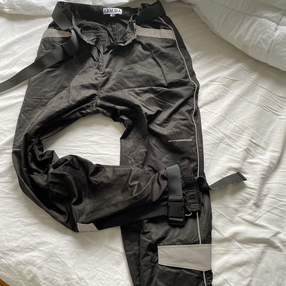 I. AM. GIA. Wide leg pant with a buckle bottom